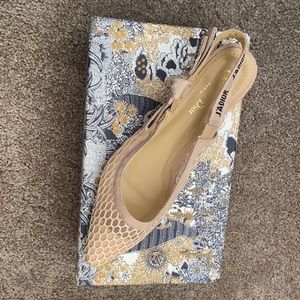NEW Christian Dior Resille Suede J’adior Slingback Ballerina Flats